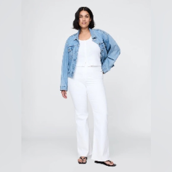 GAP Vintage Flare High Rise Jeans - White Size 10R/30 - Picture 9 of 12